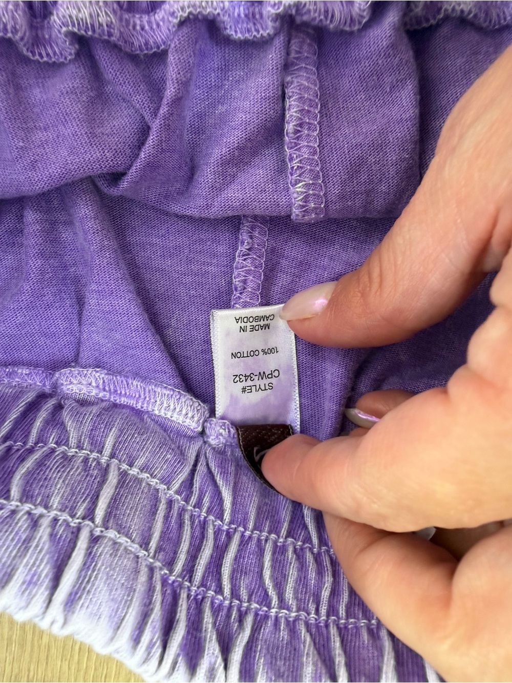 Zenana Outfitters Lavender Mineral-Wash Short Sleeve Set - Picture 7 of 11